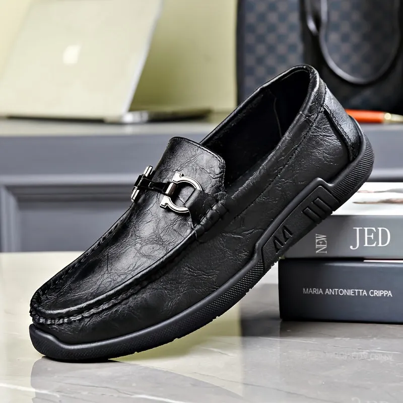 Men's  PU Leather Black Loafer With Rubber Sole Ideal  For Gen Z