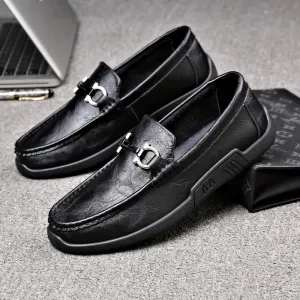 Men's  PU Leather Black Loafer With Rubber Sole Ideal  For Gen Z