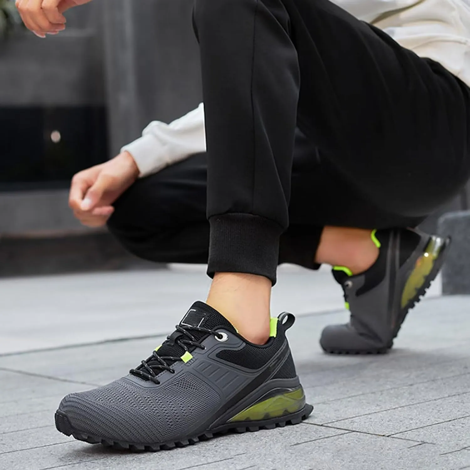 Mens Trail Running Shoes Fashion Walking Hiking Sneakers Upgrade Stability Waterproof & Non-Slip Walking Shoes Trail Running Cross Training