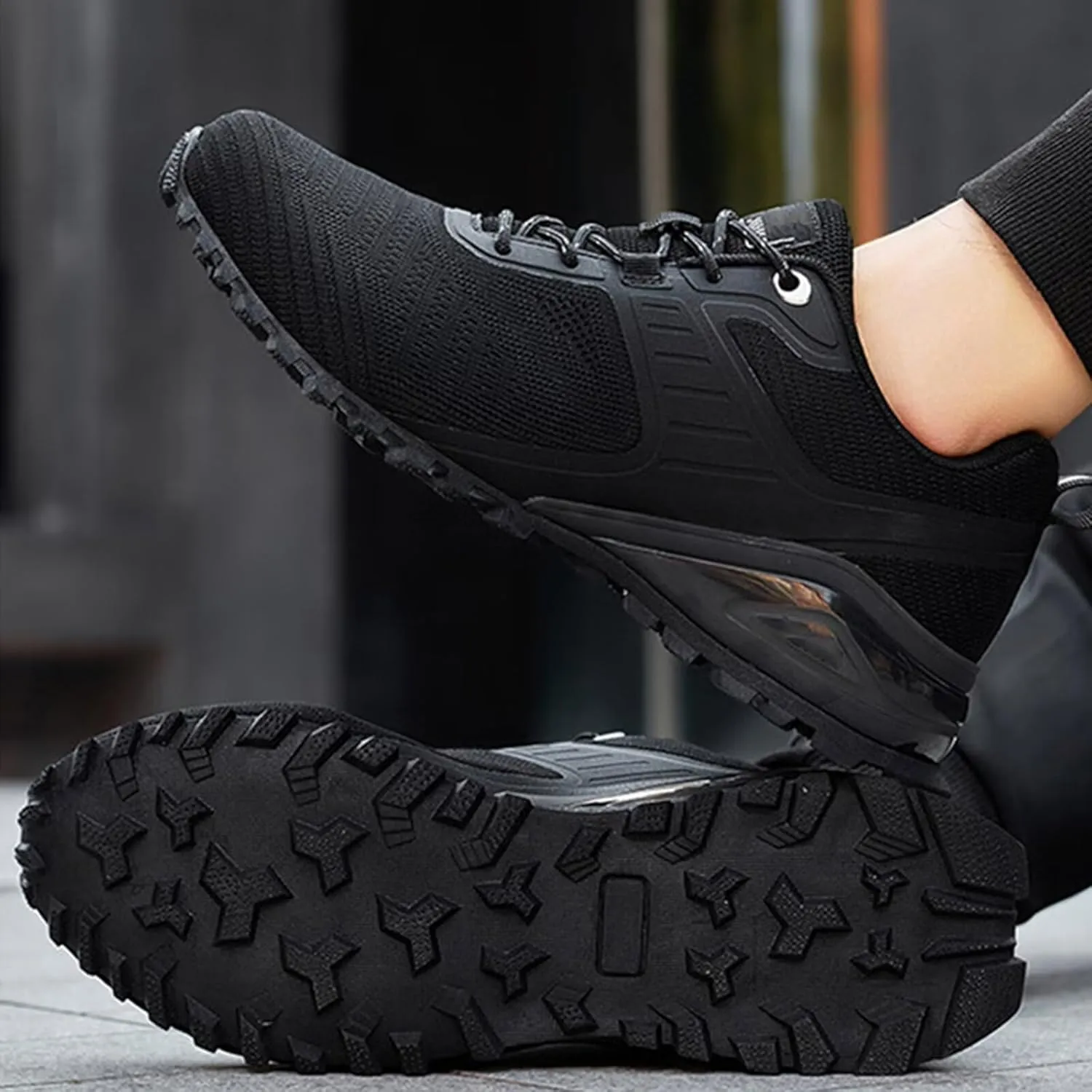 Mens Trail Running Shoes Fashion Walking Hiking Sneakers Upgrade Stability Waterproof & Non-Slip Walking Shoes Trail Running Cross Training