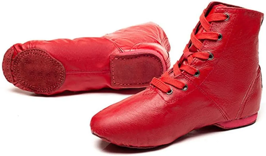 MSMAX Women Jazz Dance Sneakers Lace up Gymnastic Ankle Boots for Men