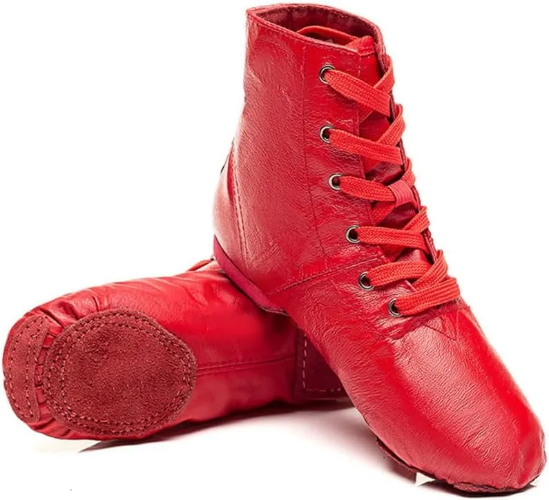 MSMAX Women Jazz Dance Sneakers Lace up Gymnastic Ankle Boots for Men