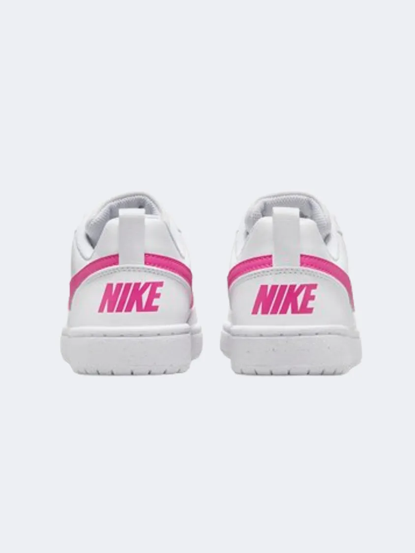 Nike Court Borough Recraft Gs-Girls Lifestyle Shoes White/Laser Fuchsia