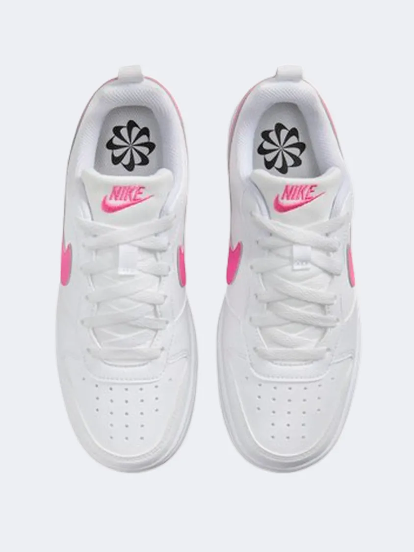 Nike Court Borough Recraft Gs-Girls Lifestyle Shoes White/Laser Fuchsia