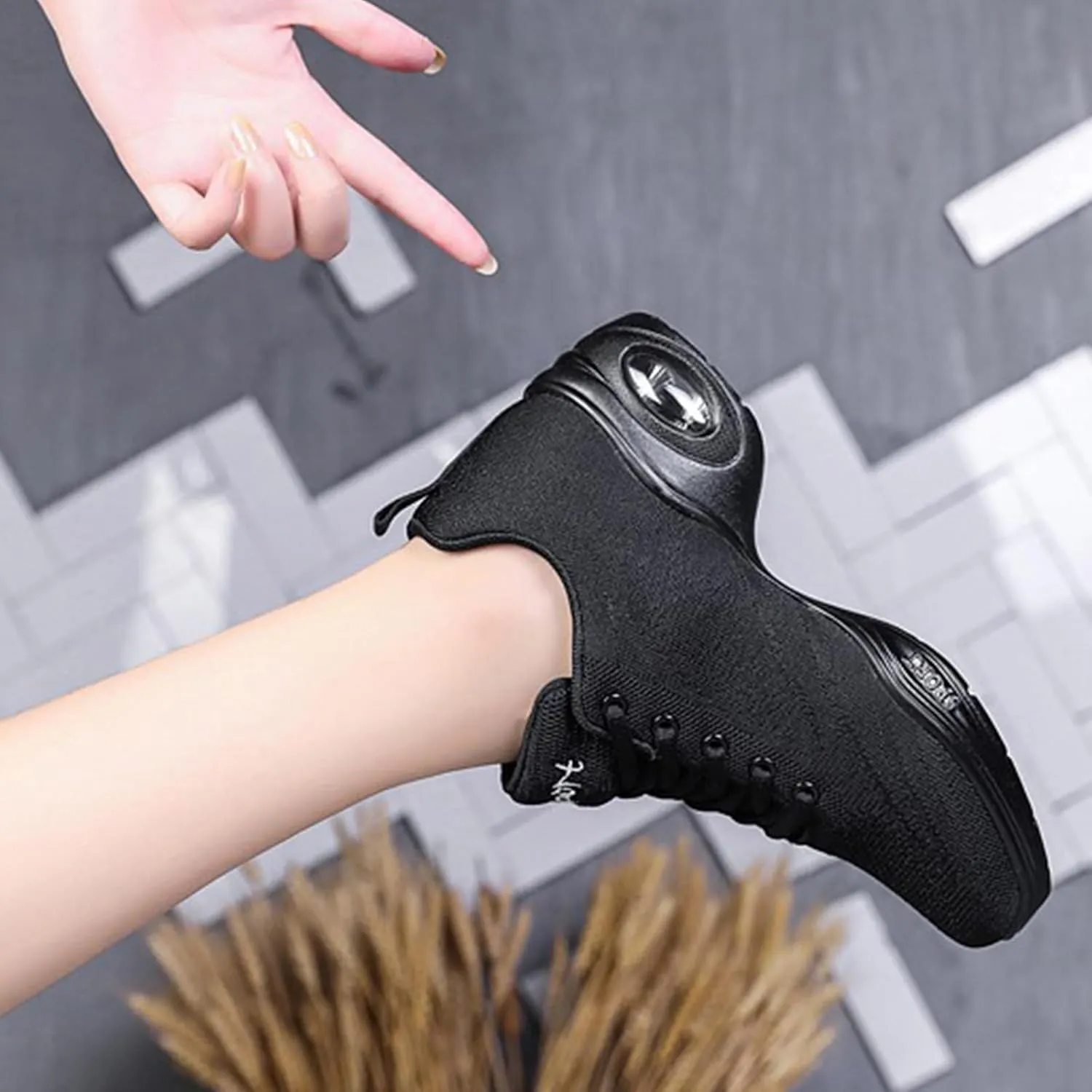 ONAIC Jazz Dance Shoes for Women Lace-Up Modern Dance Shoes Non-Slip Comfort Platform Walking Dance Shoes