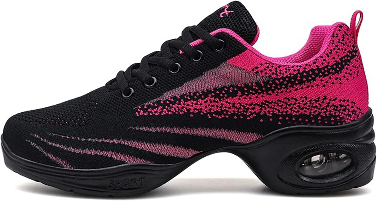 ONAIC Jazz Dance Shoes for Women Lace-Up Modern Dance Shoes Non-Slip Comfort Platform Walking Dance Shoes