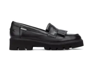 Pikolinos Salamanca W6Y-3631 Black Tassel Platform Loafer Slip On Shoe Made In Spain
