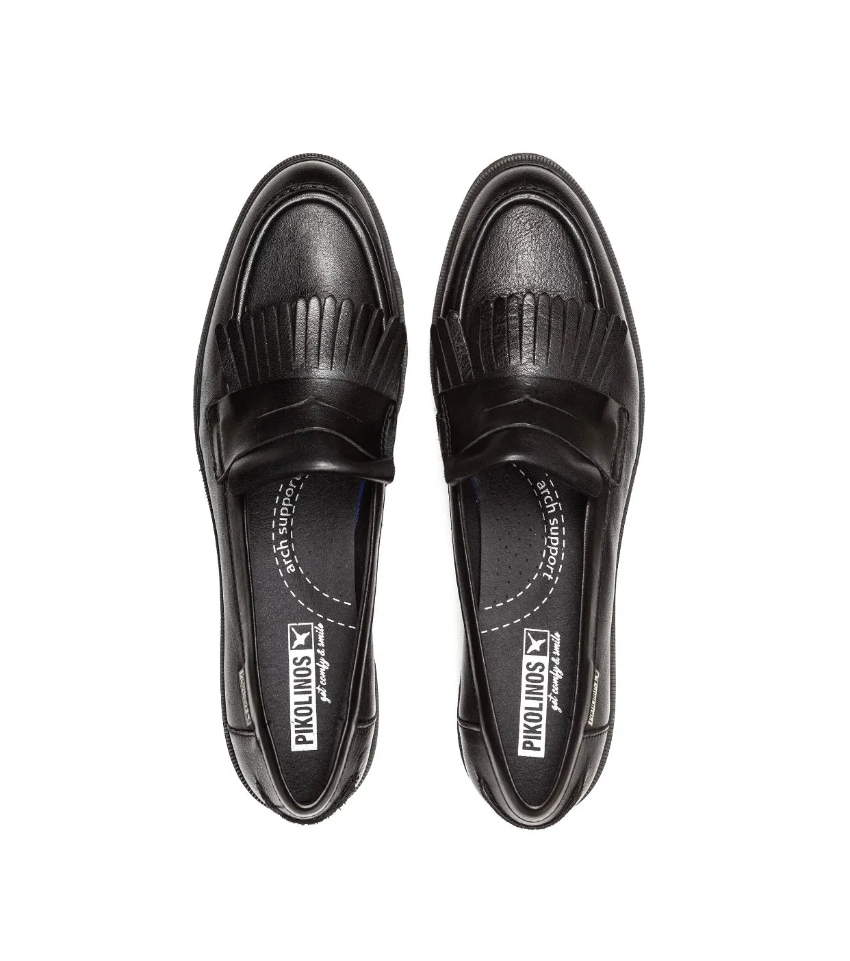 Pikolinos Salamanca W6Y-3631 Black Tassel Platform Loafer Slip On Shoe Made In Spain