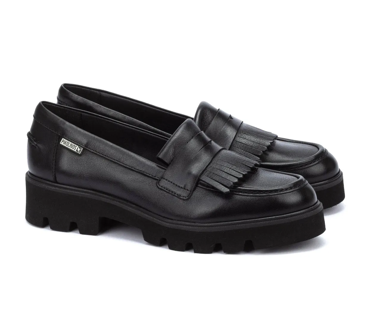 Pikolinos Salamanca W6Y-3631 Black Tassel Platform Loafer Slip On Shoe Made In Spain