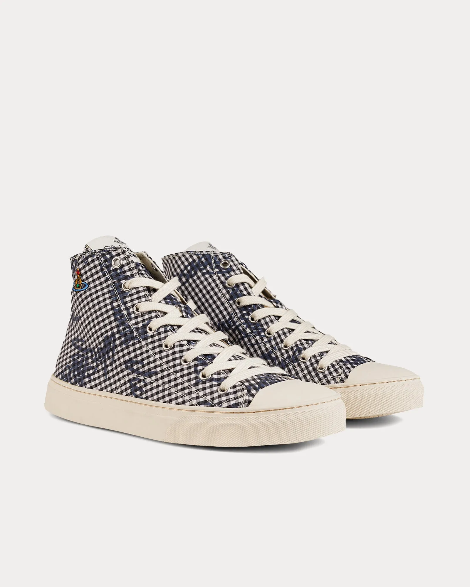 Plimsoll Gingham / VW Black High Top Sneakers