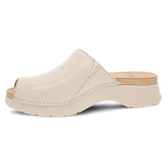 Ravyn Mule Peep-Toe Slide in Ivory