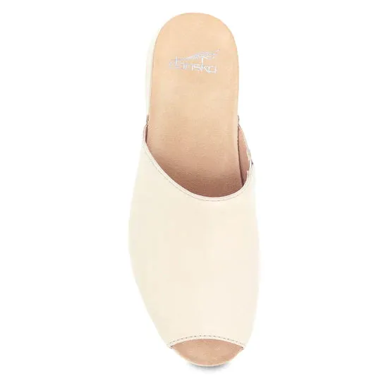 Ravyn Mule Peep-Toe Slide in Ivory