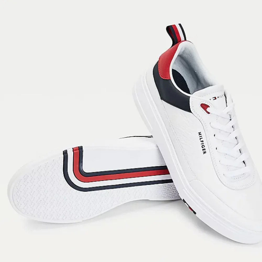Scarpe Uomo TOMMY HILFIGER Sneakers linea TH Modern in Pelle Bianca
