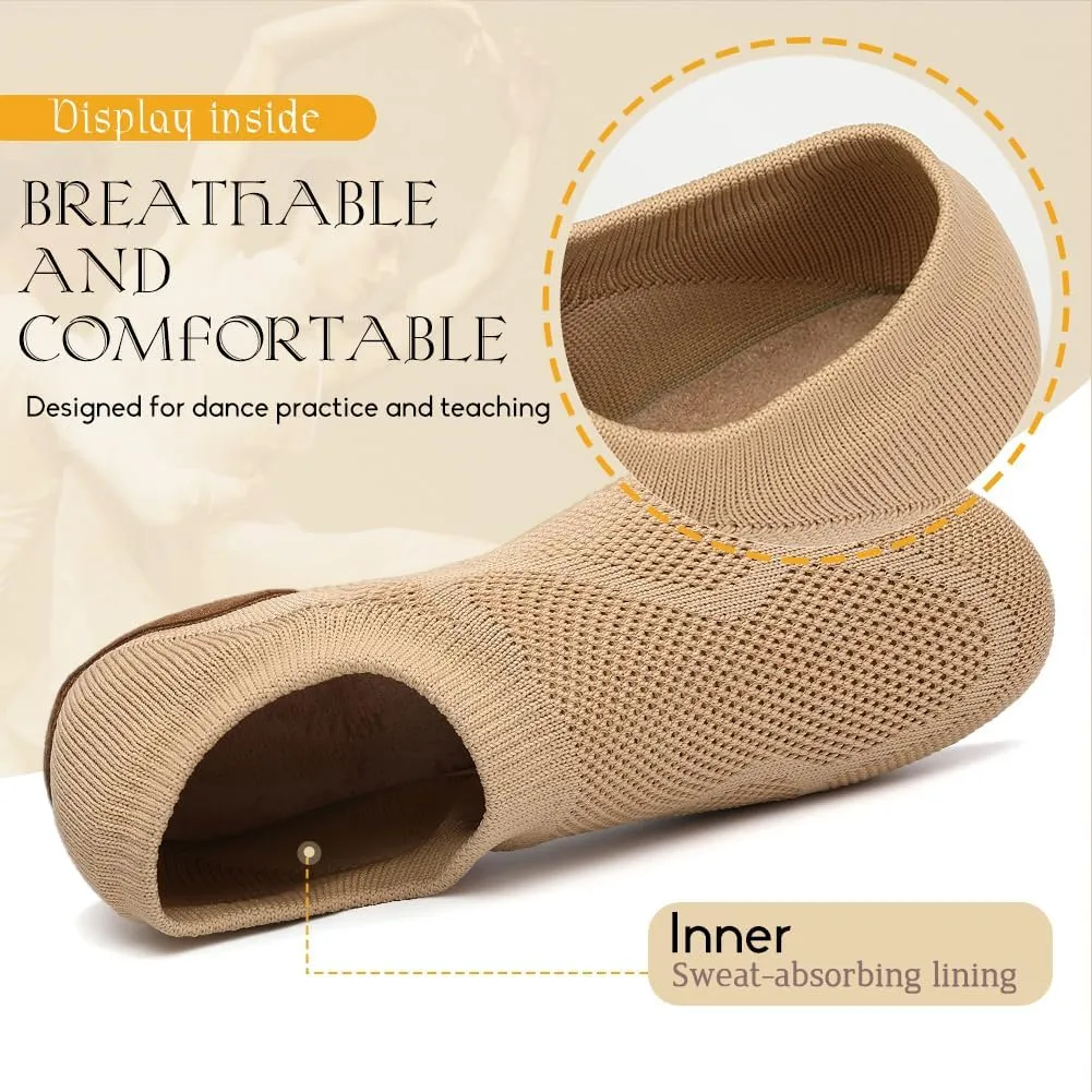 Slip-on Fabric Jazz Shoes for Women Trainning Beginner Standard Practice Dance Shoes Jazz Dance Slippers,Model SS-FGSS