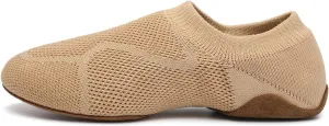 Slip-on Fabric Jazz Shoes for Women Trainning Beginner Standard Practice Dance Shoes Jazz Dance Slippers,Model SS-FGSS