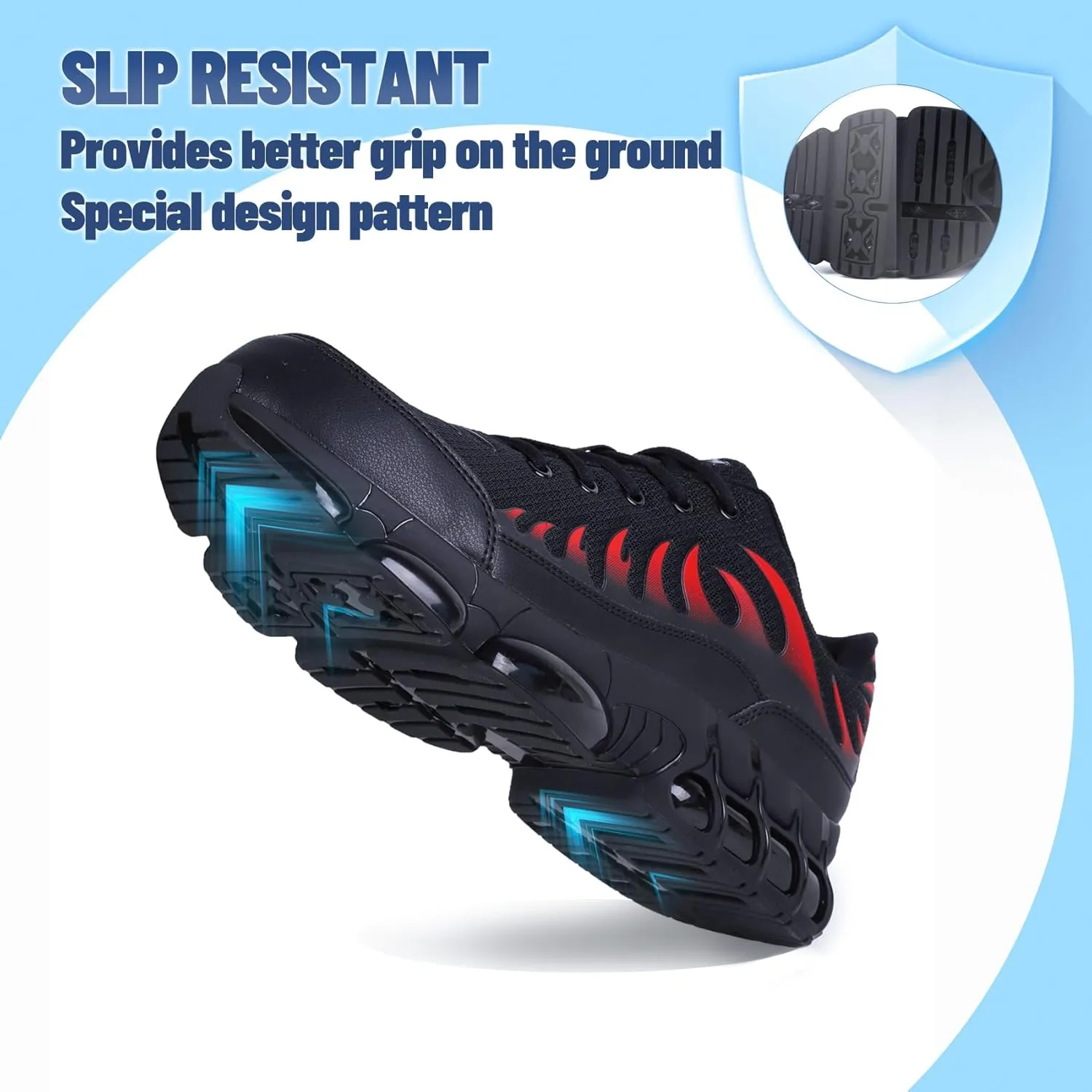 Steel Toe Shoes for Women Comfortable Non Slip Safety Work Shoes Air Cushion Sneakers Indestructible Industrial Construction Footwear