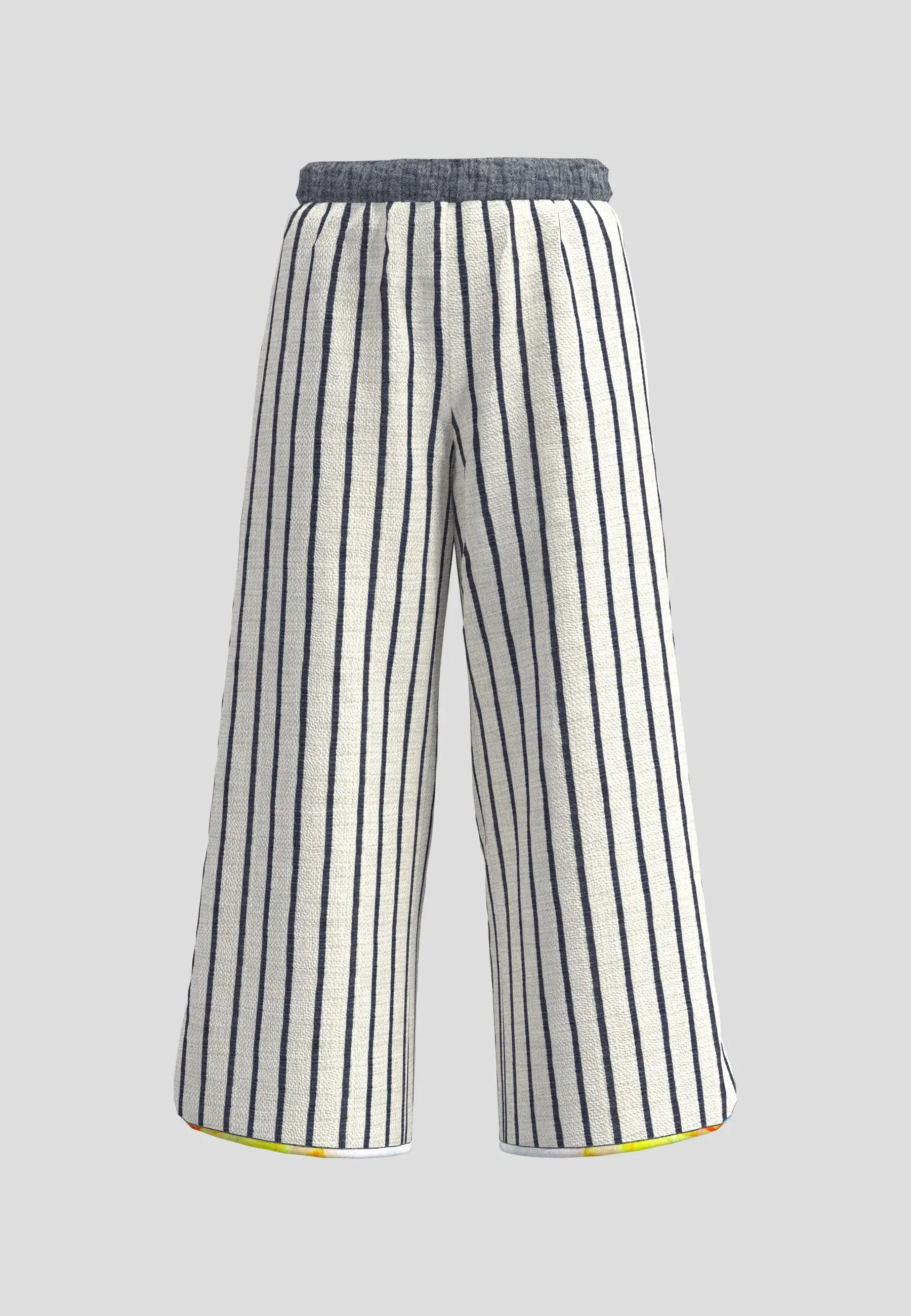 TIRRENA – Cropped Striped Cotton Pants