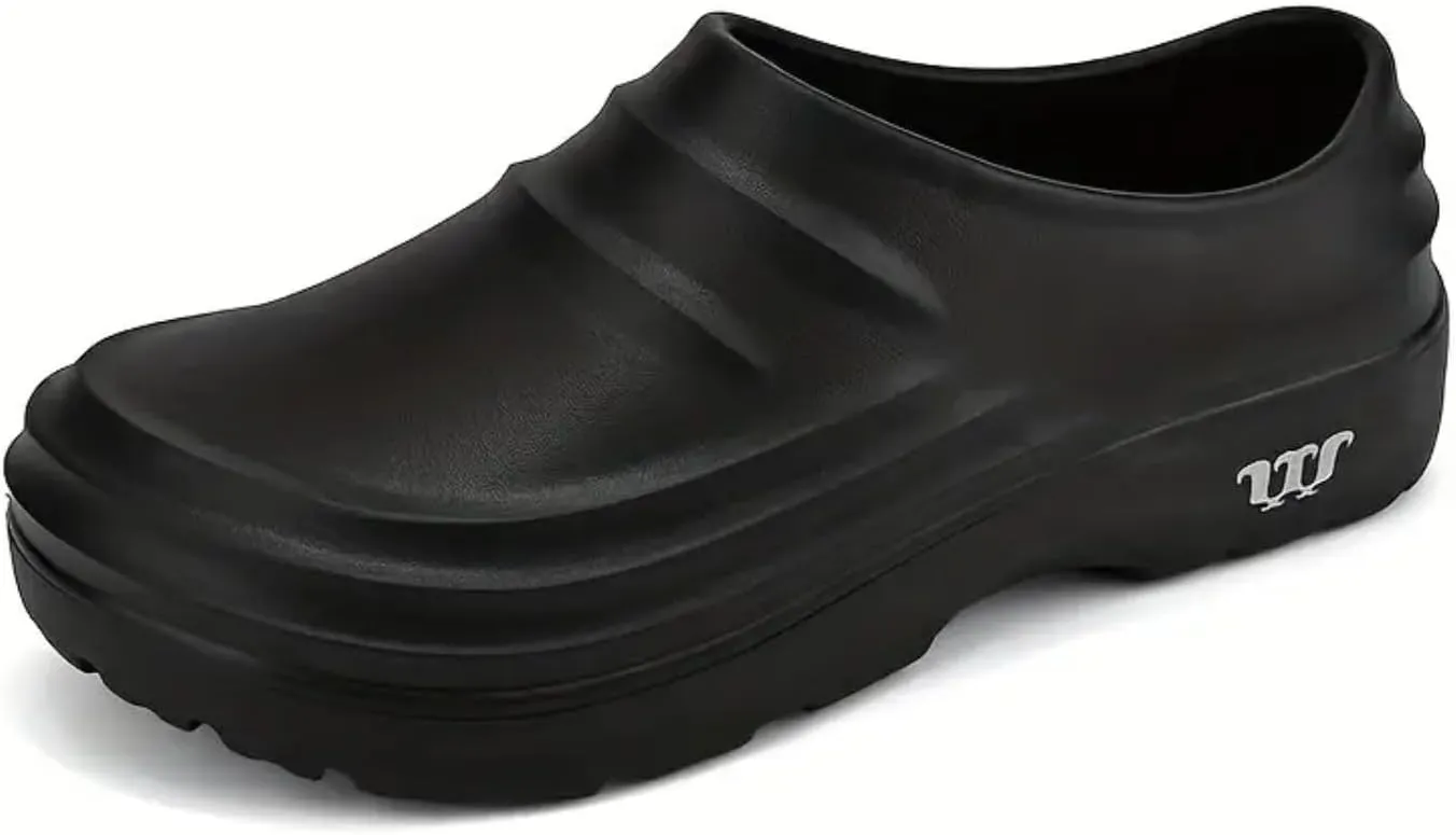 Unisex Black Chef Shoes Mens Womens Garden Shoes Lightweight Non-Slip Work Shoes for Kitchens8.5 Women/6.5 Men, Black