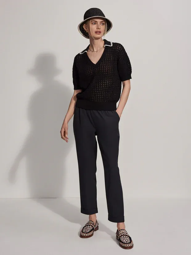 Varley Monte Knit Polo - Black