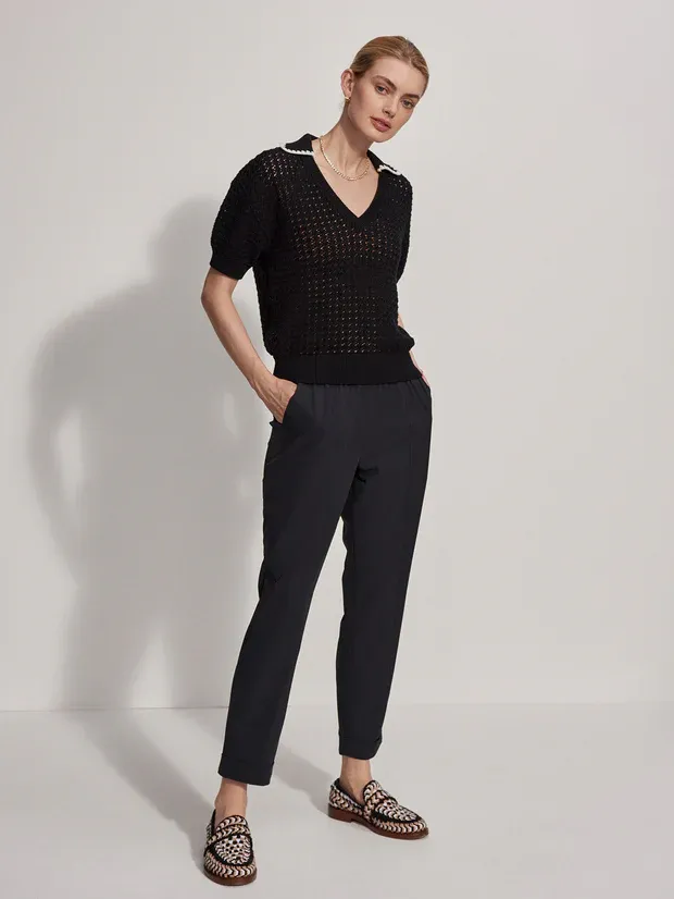 Varley Monte Knit Polo - Black