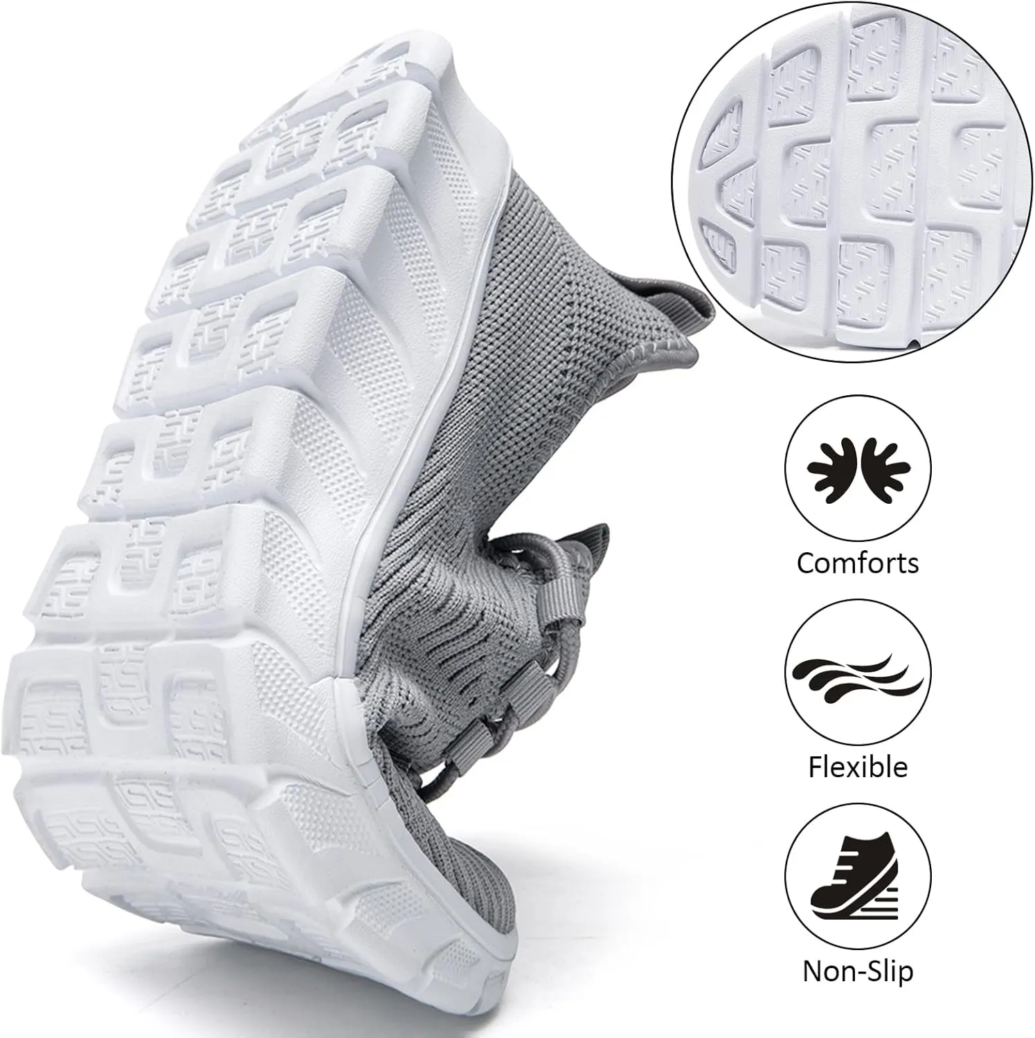 Women Running Shoes Tennis Walking Sneakers Lightweight Slip On Workout Gym Shoes