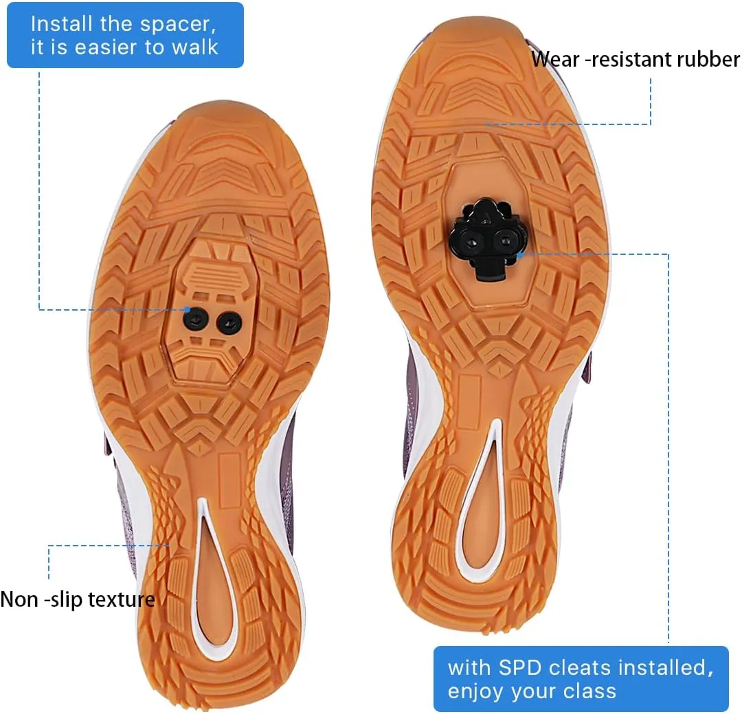 Womens Indoor Cycling Shoes SPD Cleats Compatible Comfortable and Breathable Road Bike Shoes