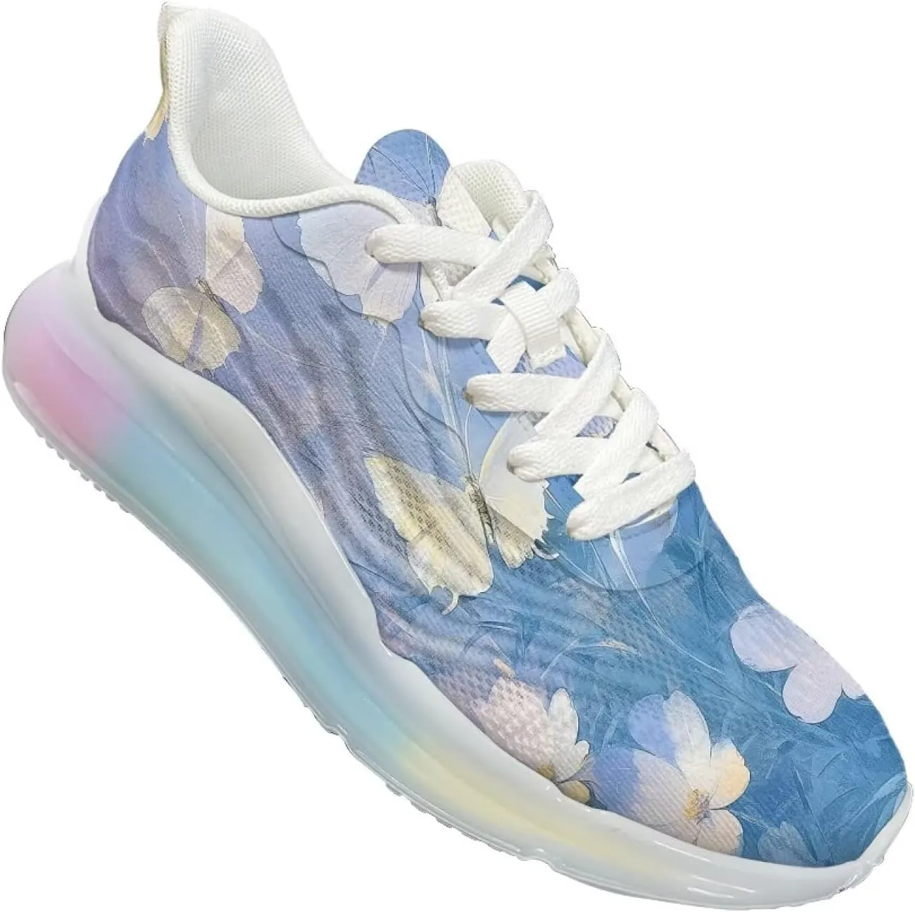 Womens Lightweight Running Walking Shoes Lace Up Breathable Air Cushion Non Slip Workout Sneakers SizeUS 6-11
