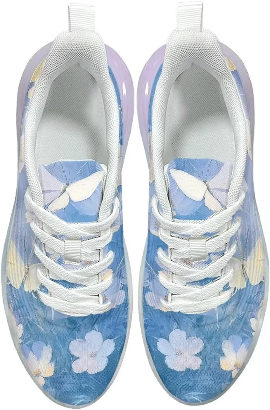 Womens Lightweight Running Walking Shoes Lace Up Breathable Air Cushion Non Slip Workout Sneakers SizeUS 6-11
