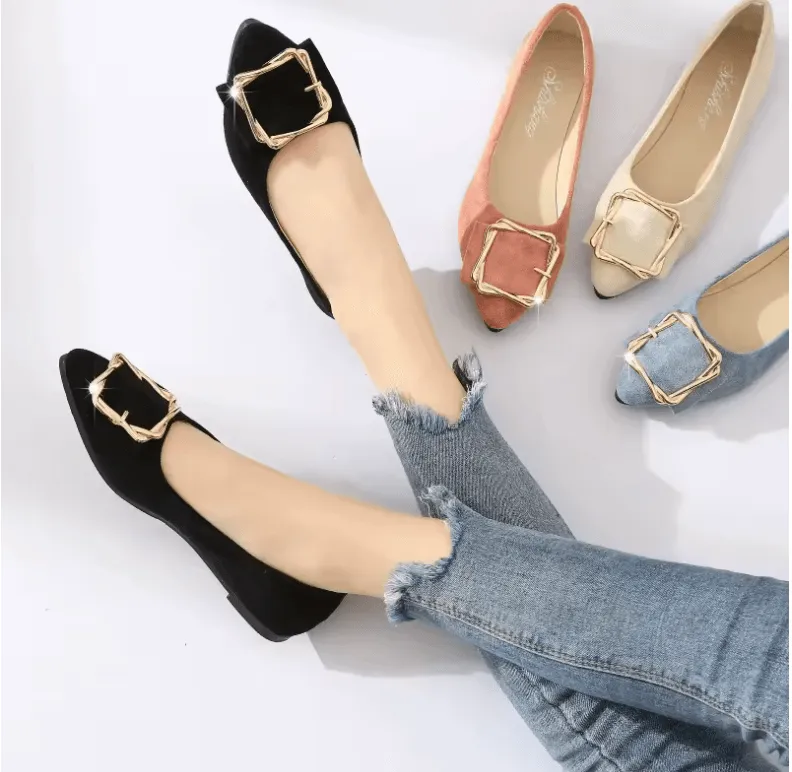 Women’s Pointed Shallow Flats - Luxury Elegant Pumps & Casual Moccasins